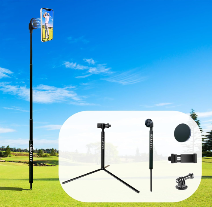 Alternative cell phone tripod for golf swing filming